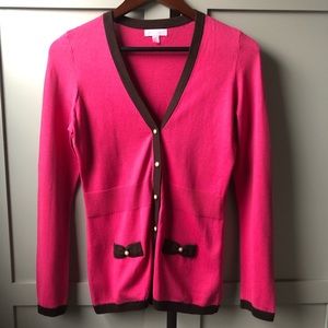 Like New Lilly Pulitzer Pink Cardigan with Pearls